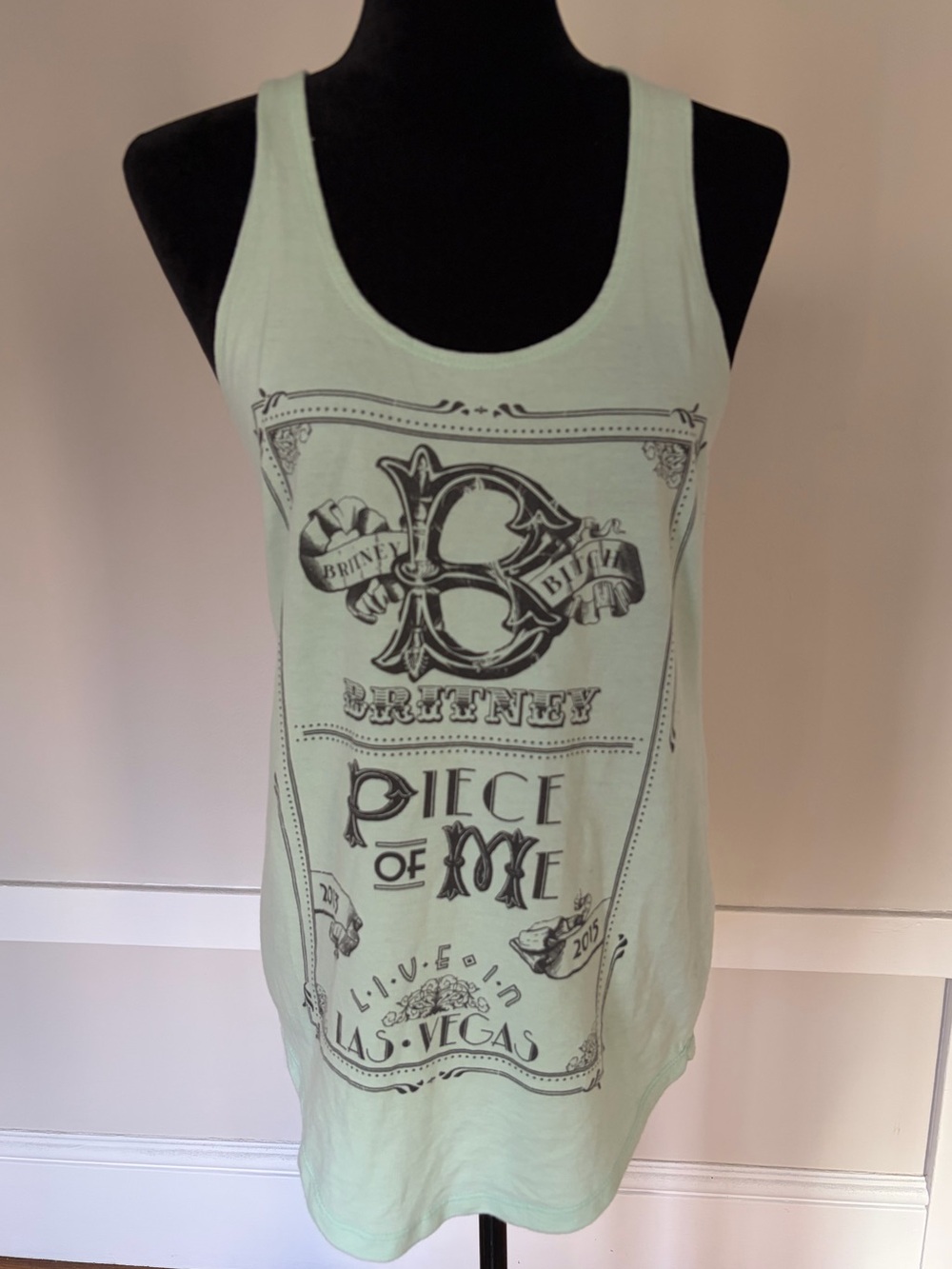 Britney Spears Piece of Me Las Vegas Residency Mint Green Concert Tank Top Sz M